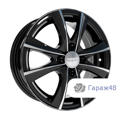 Skad Malta R15 / 6J PCD 4x100 ET 45 ЦО 67.1 Литые Черный с полированной лицевой поверхностью