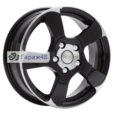 Skad Akula R16 / 6J PCD 5x114.3 ET 51 ЦО 67.1 Литые Черный глянцевый с полированной лицевой поверхностью